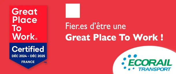 Image certification Great Place To Work pour ecorail transport, membre du réseau européen Captrain