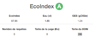 test ecoindex de la page accueil du site ecorail transport